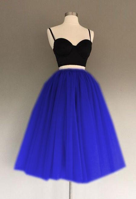 Vestidos de fiesta de dos piezas de corte A y tul corto