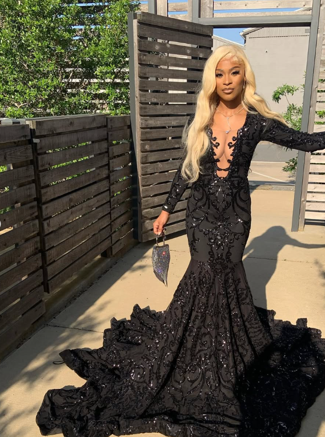 princess black girl long prom dress mermaid dress 6104
