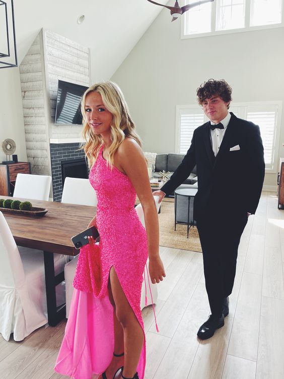 Princess Long Prom Dress Sequin Sleeveless Gown,Evening Dresses cg24867