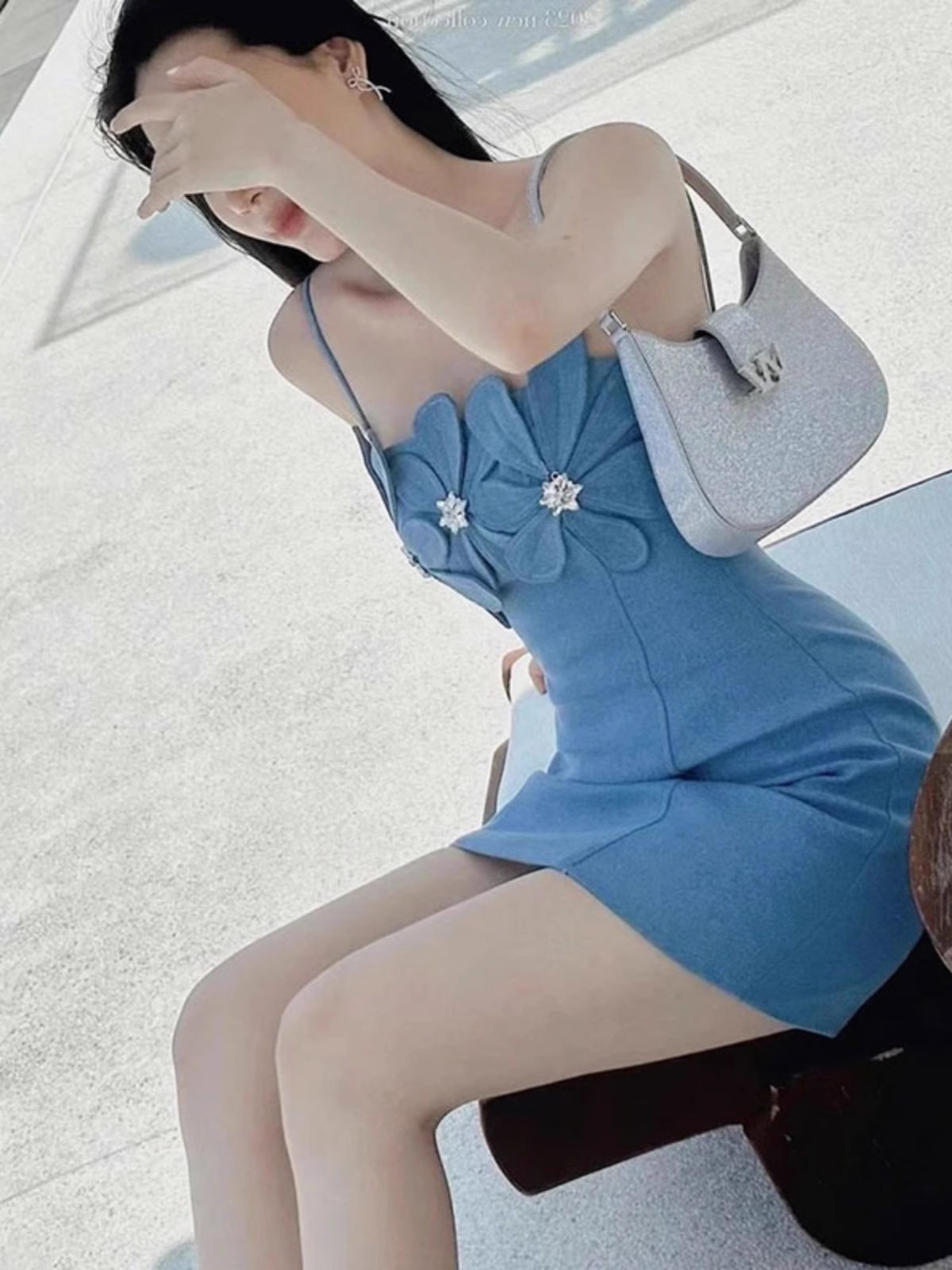 Fashion Blue Spaghetti Strap Design A-line Party Dress Homecoming Dress TP3851