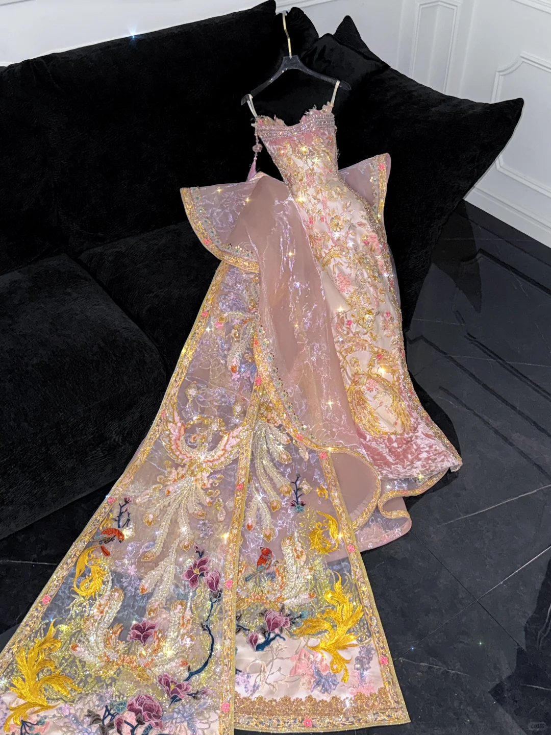 Hermoso vestido de noche con lentejuelas brillantes y bordado exquisito, diseño de sirena, vestido de fiesta, atuendo TP4161