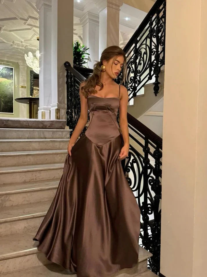 Spaghetti Straps Simple Long Prom Dress Formal Party Dress cg25204