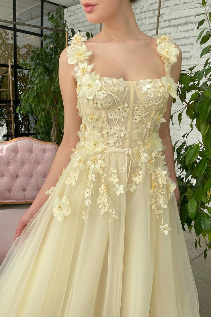 A-line Square Floor-length Sleeveless Open Back Appliques Lace Prom Dress fg5000