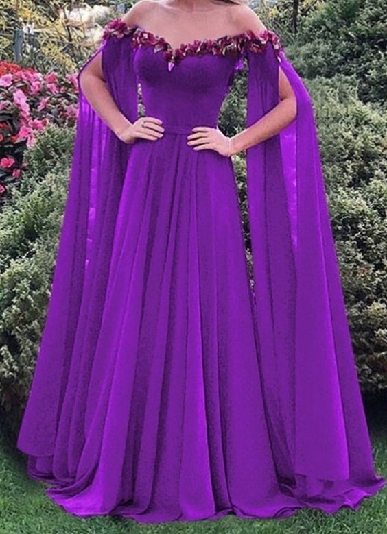 Purple Prom Dresses Off Shoulder Formal Prom Party Gowns fg4453
