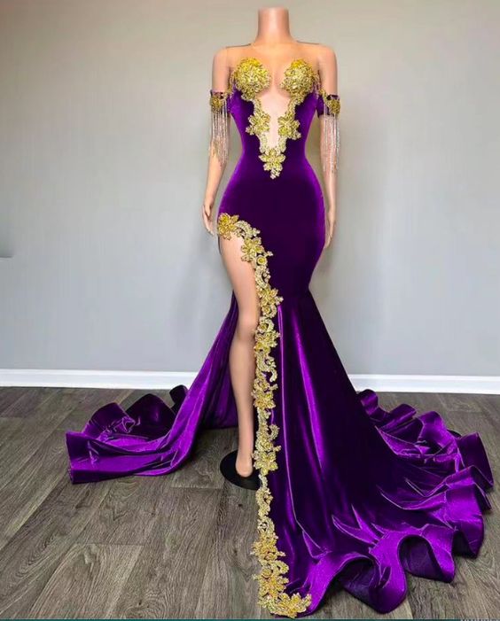 Arabic Prom Dresses, Fashion Party Dresses, Off The Shoulder Prom Dresses, Purple Evening Dresses fg5145