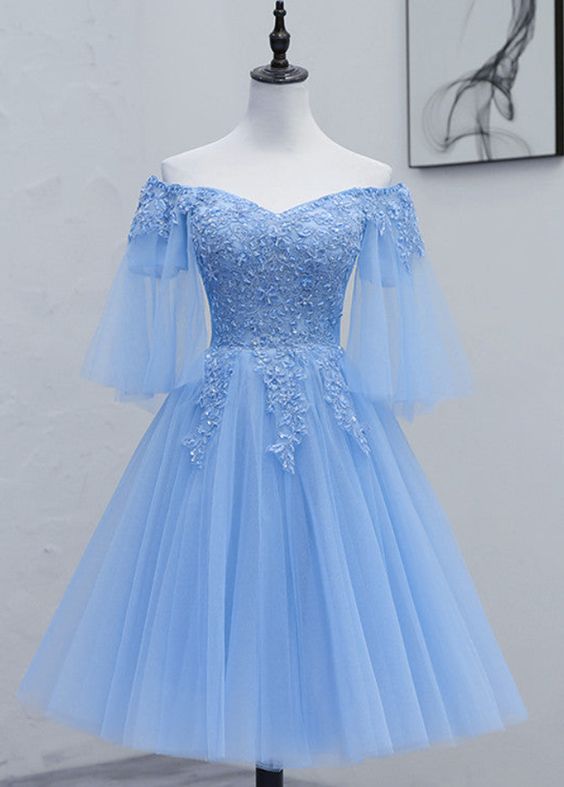 Homecoming Dresses Lace Off Shoulder Short Prom Dress, Homecoming Dresses fg5036