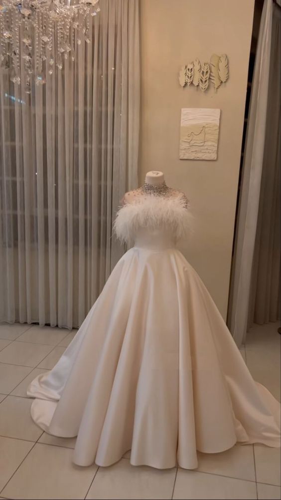 Ball Gown Wedding Dresses Long White Prom Gown fg4458