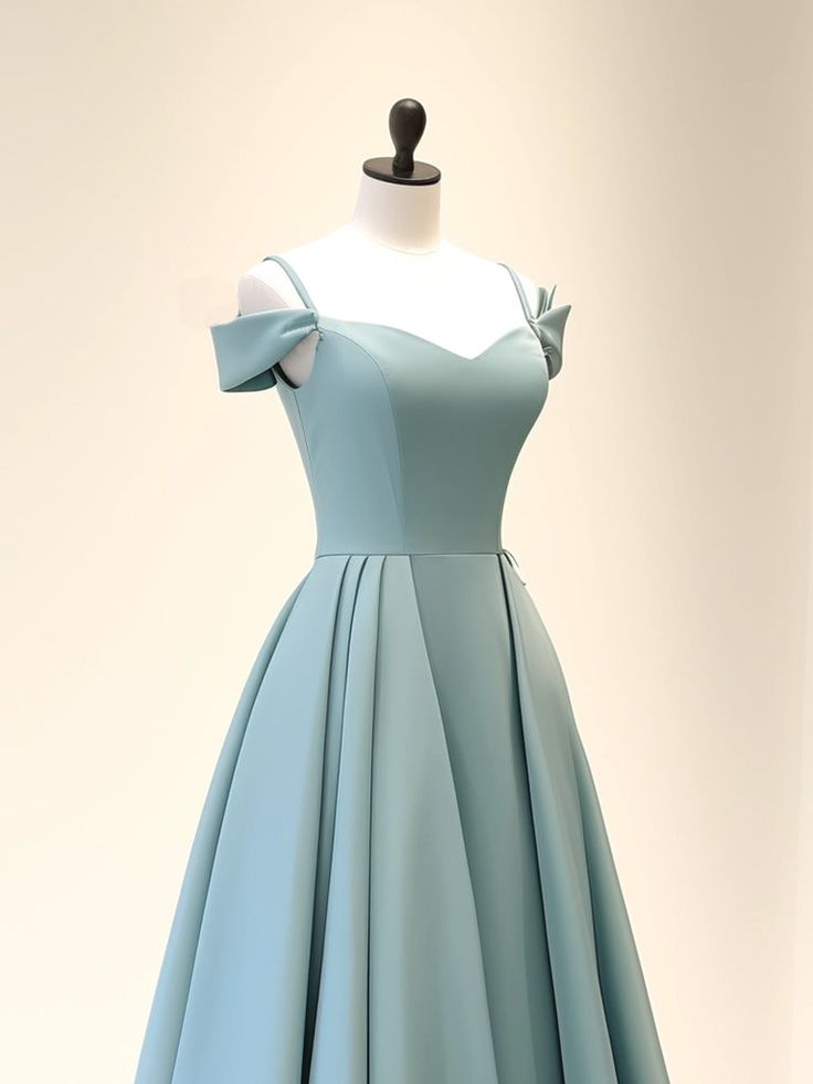 A-Line Off Shoulder Satin Long Prom Dress, Long Evening Dress fg4939