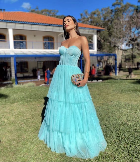 A-Line Stunning Tiffany Long Formal Prom Dresses fg4718