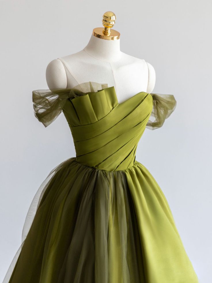 A-Line Off Shoulder Satin Long Prom Dress, Formal Dress fg4691