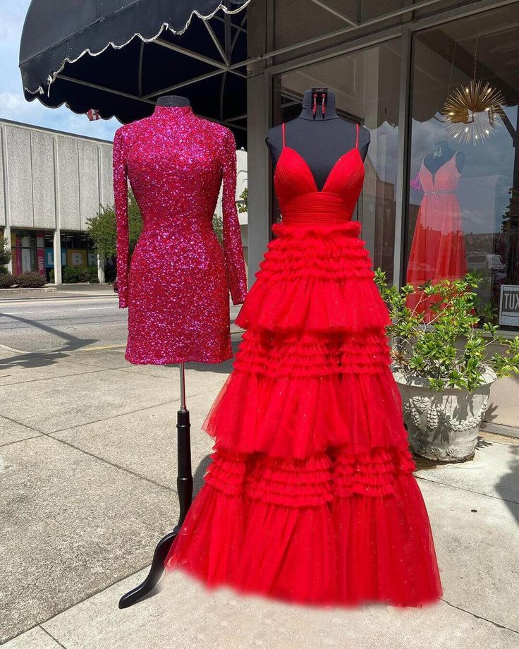 V Neck Layers Tulle Long Ball Gown,A Line Spaghetti Strap Evening Dresses fg3211