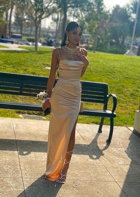 Champagne prom evening dresses party gown fg3863