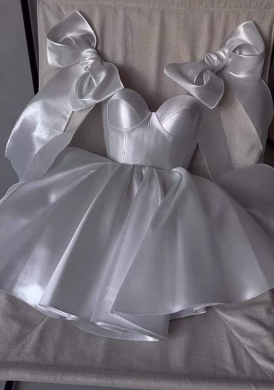 White Homecoming Dress Short Party Dress fg4229