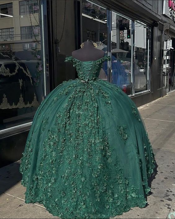 Drak Green Ball Gown Long Prom Dress fg3611