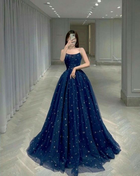 A Line Blue Fashion Prom Dresses, long Evening Dresses cg25001