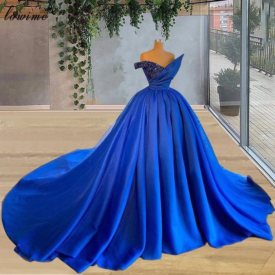 Royal Blue Prom Dress Ball Gown Off The Shoulder Evening Formal Party Gowns fg4252