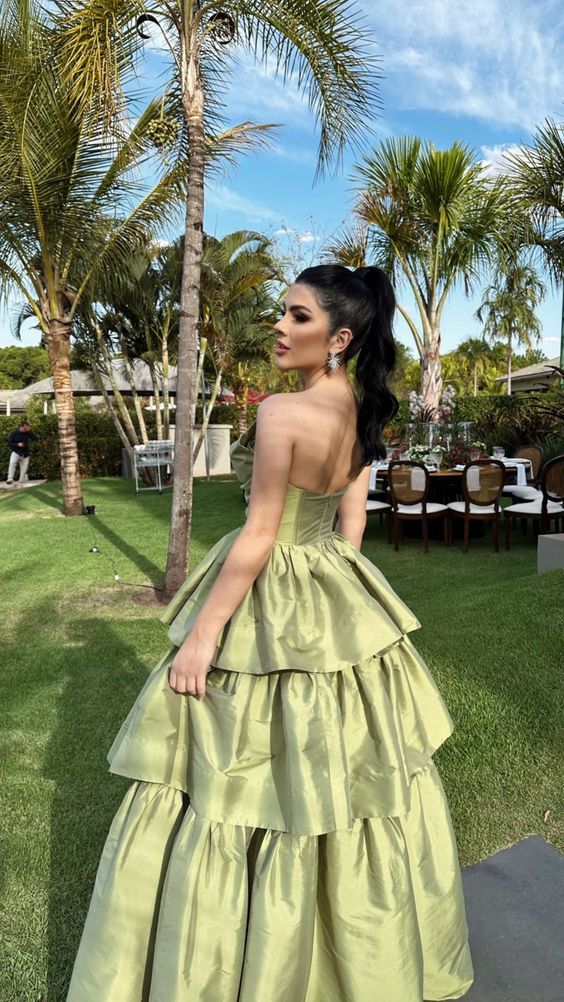 A-Line Prom Dresses Sage Dress Wedding Guest Party Evening Dress fg3955
