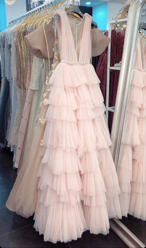 Light Pink long prom dresses party dress cg24928