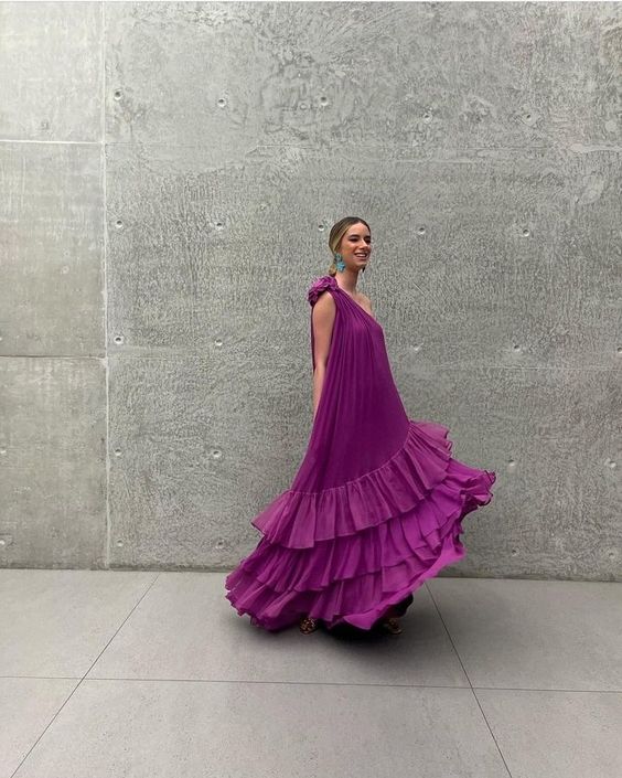 Chic Chiffon Custom Made Ruffles Long Prom Dress fg3926