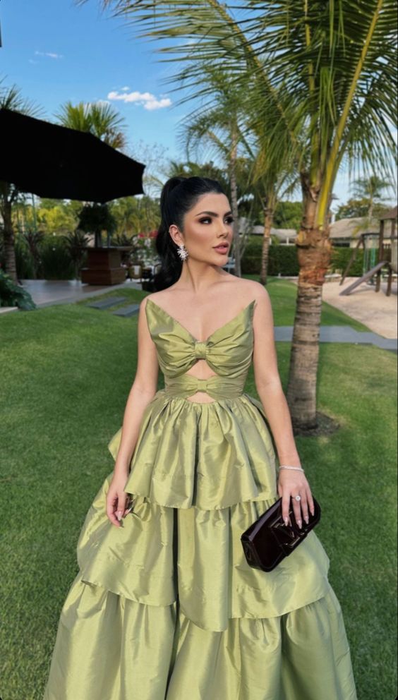 A-Line Prom Dresses Sage Dress Wedding Guest Party Evening Dress fg3955