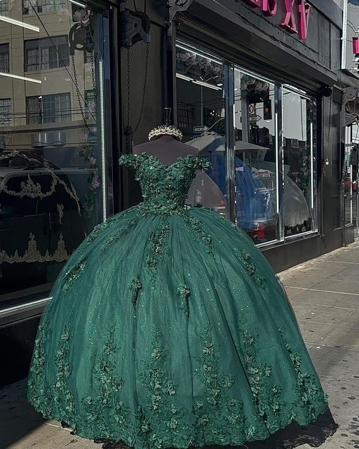Drak Green Ball Gown Long Prom Dress fg3611