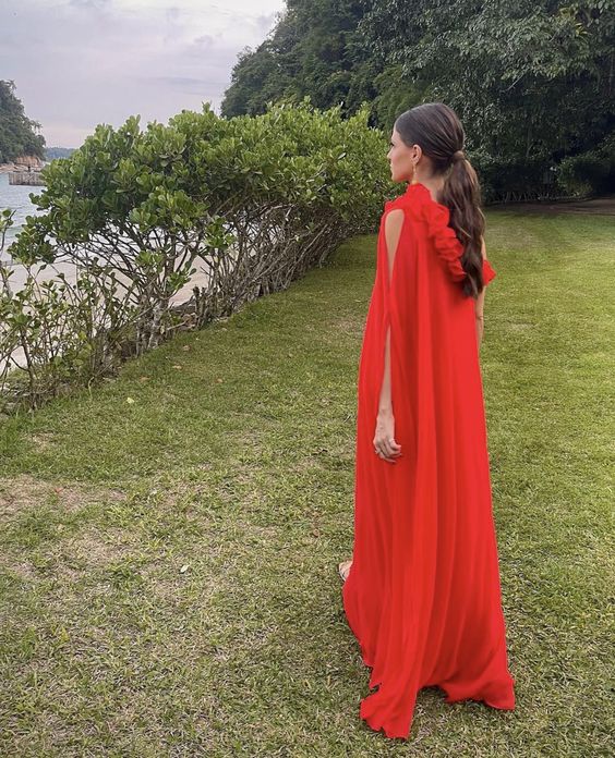 Red Long Prom Dress Fashion Formal Dress fg4085