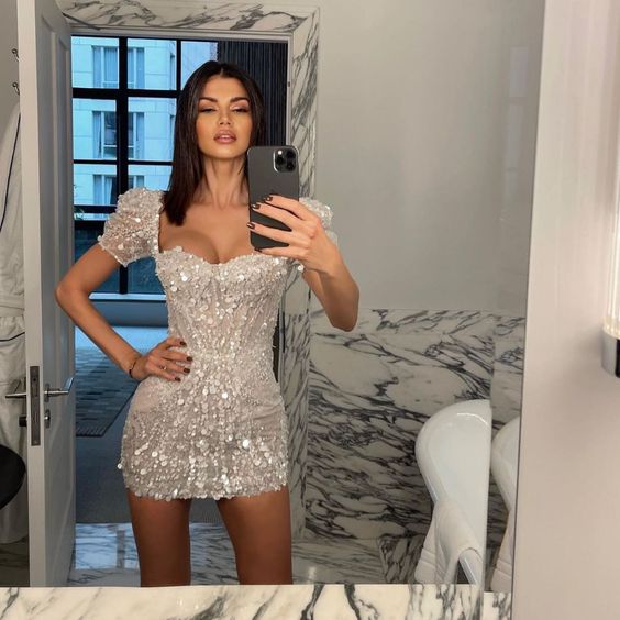 sequin party dress short cocktail dresses homecoming dress fg3245