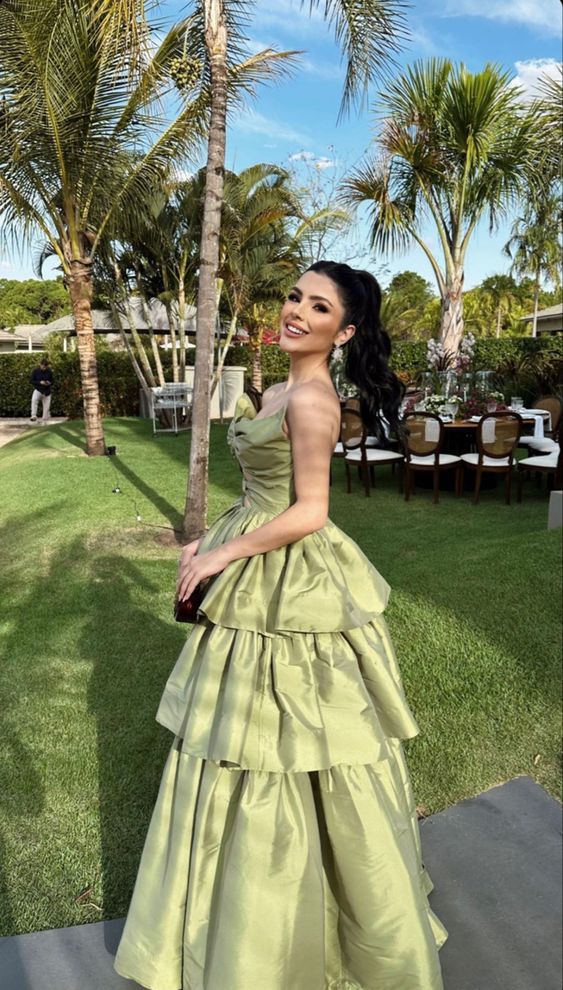 A-Line Prom Dresses Sage Dress Wedding Guest Party Evening Dress fg3955