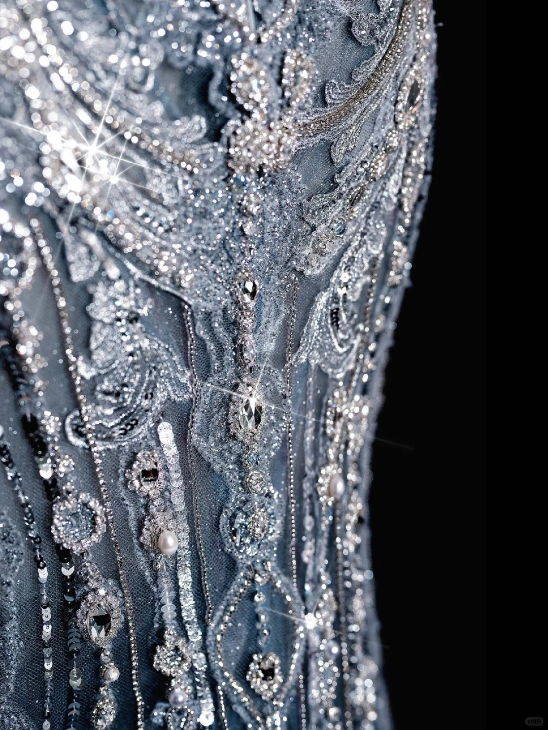 ____ilver Blue Luxurious Heavy Industry Sparkling Gorgeous Elegant Exquisite Beading Stunning Long Mermaid Dress Sequin Floor Length Trailing Prom Dress Evening Dress Wedding Dress gh4114