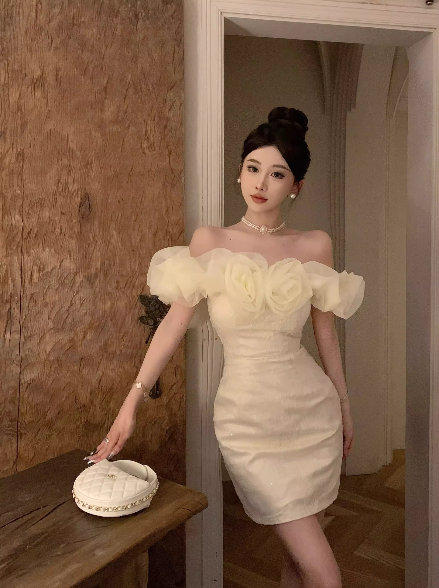 Fashion Light Yellow Sequin Off-the-shoulder Design A-line Strapless Homecoming Dress TP3709