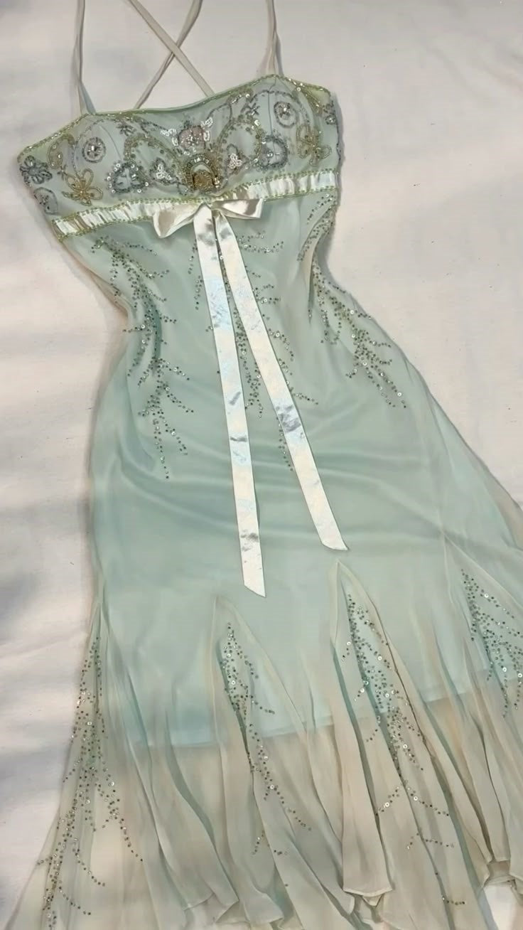 shopuniqlos-Light green beaded short chiffon homecoming dress birthday dress fairy gh5233