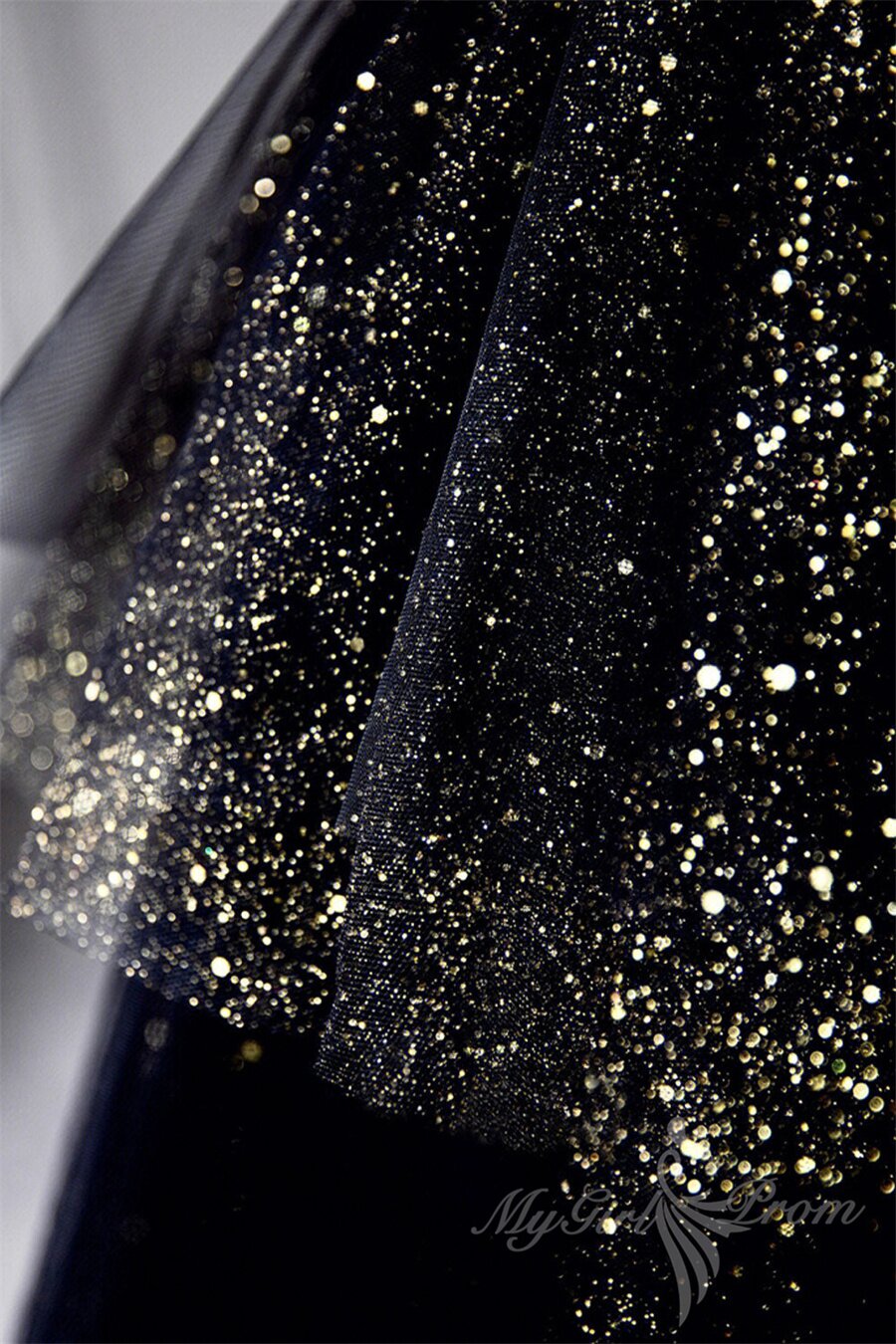 Black Sweetheart Tulle Long Prom Dress With Layered, Black Formal Evening Dress GP503