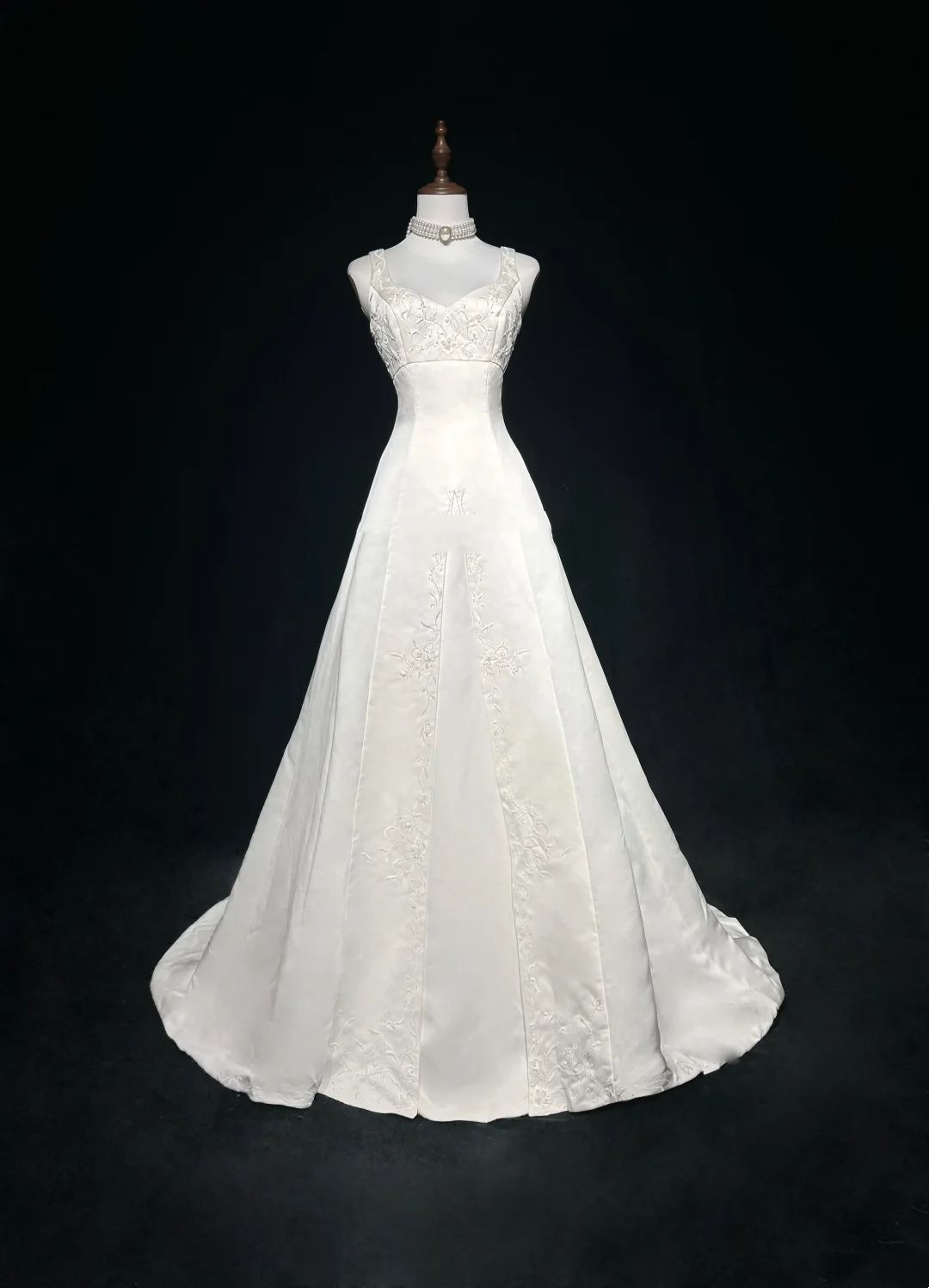 Vestido de novia vintage de los años 60, vestido de baile, escote corazón, sin mangas, satén con cuentas, largo blanco, vestidos de novia elegantes DH1016