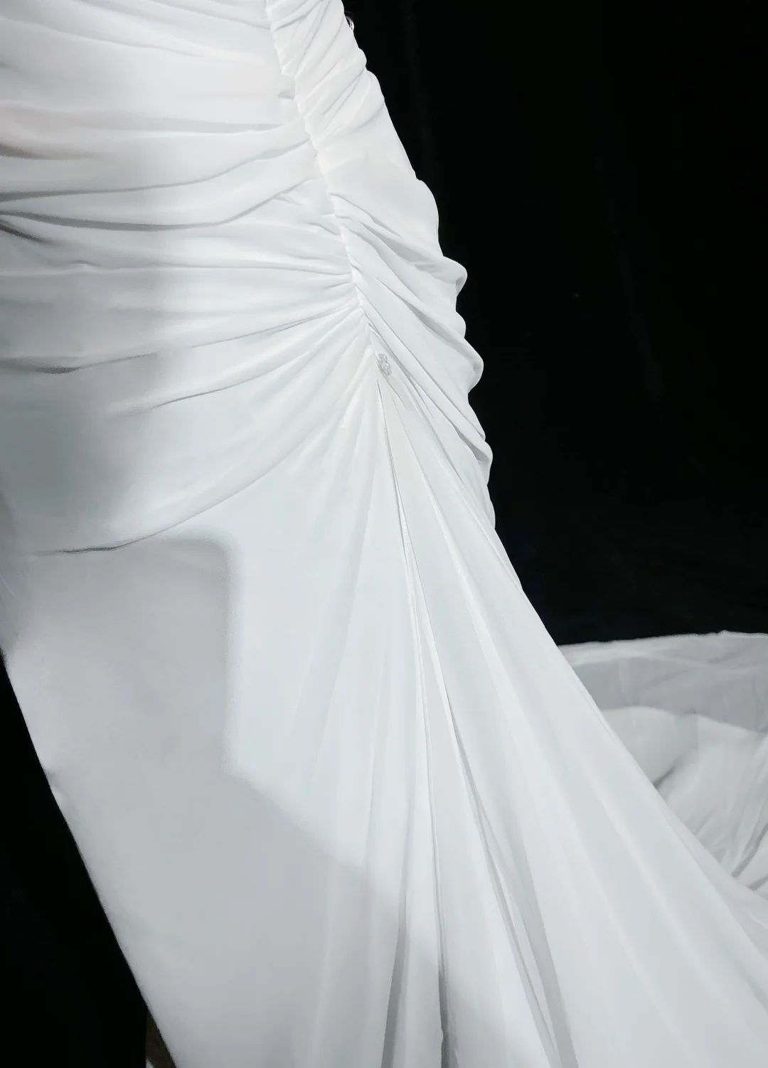 Vestido de novia vintage de los años 60, corte en A, un hombro, de gasa, sin mangas, largo, blanco, años 90, elegante, DH1106