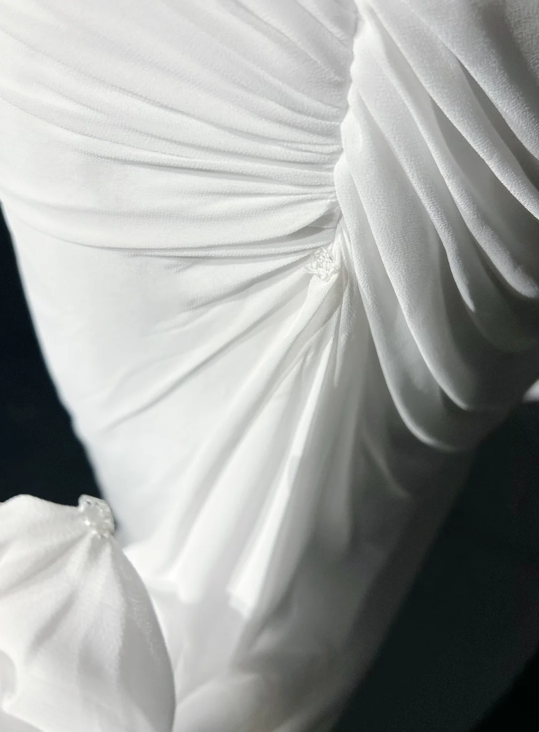 Vestido de novia vintage de los años 60, corte en A, un hombro, de gasa, sin mangas, largo, blanco, años 90, elegante, DH1106