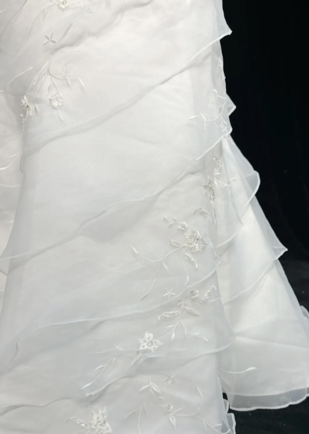 Vestido de novia vintage de los años 60, corte sirena, sin tirantes, de gasa, sin mangas, con encaje, largo, blanco, años 90, elegante, DH1107