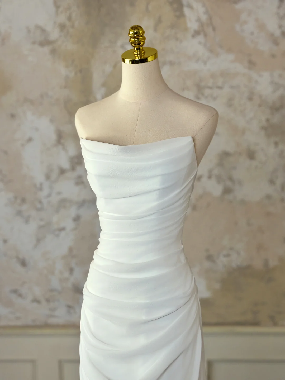 Vestido de novia modesto de corte sirena, escote corazón, sin mangas, de gasa, largo, blanco, elegante, DH1129