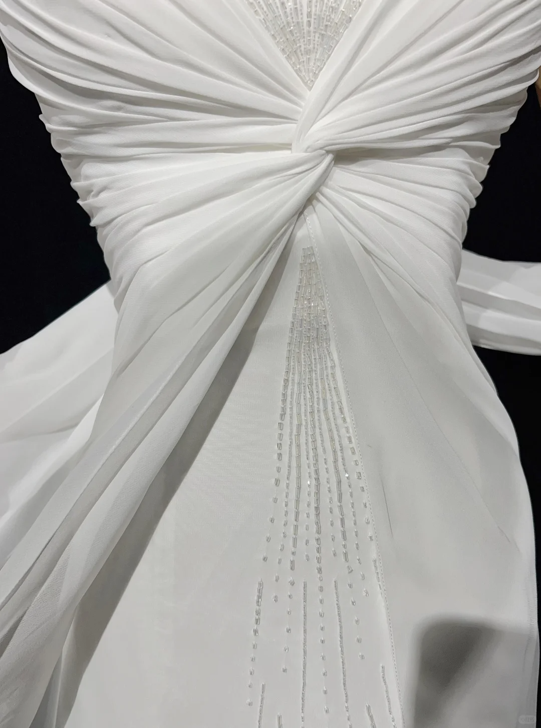 Vestido de novia único, corte A, tirantes finos, gasa, largo, blanco, años 50, vestidos de novia vintage, DH1144