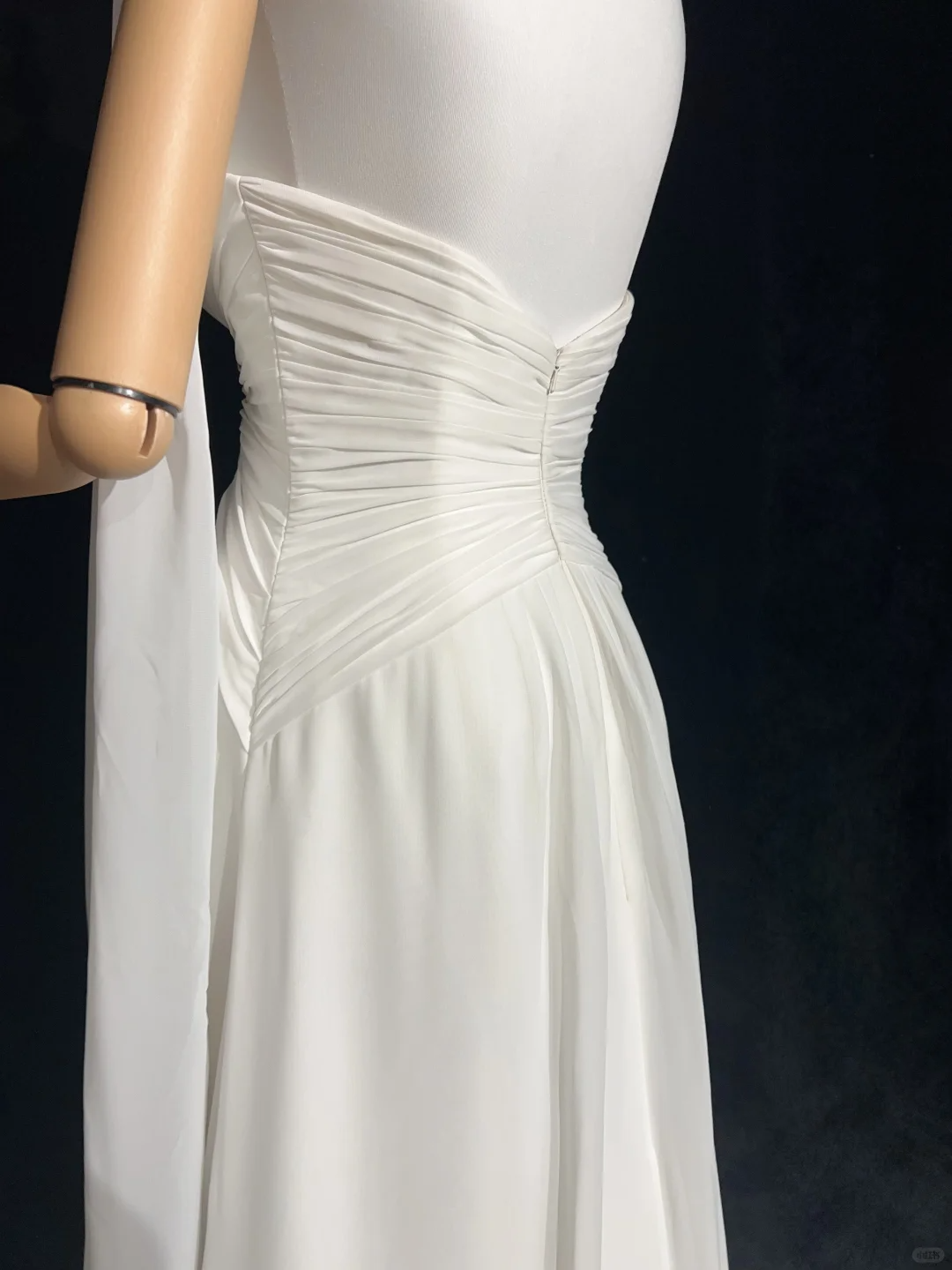 Vestido de novia único, corte A, tirantes finos, gasa, largo, blanco, años 50, vestidos de novia vintage, DH1144
