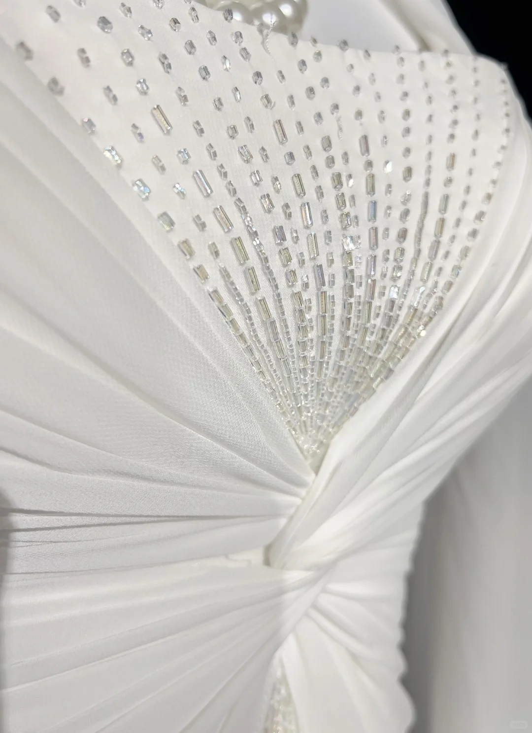 Vestido de novia único, corte A, tirantes finos, gasa, largo, blanco, años 50, vestidos de novia vintage, DH1144
