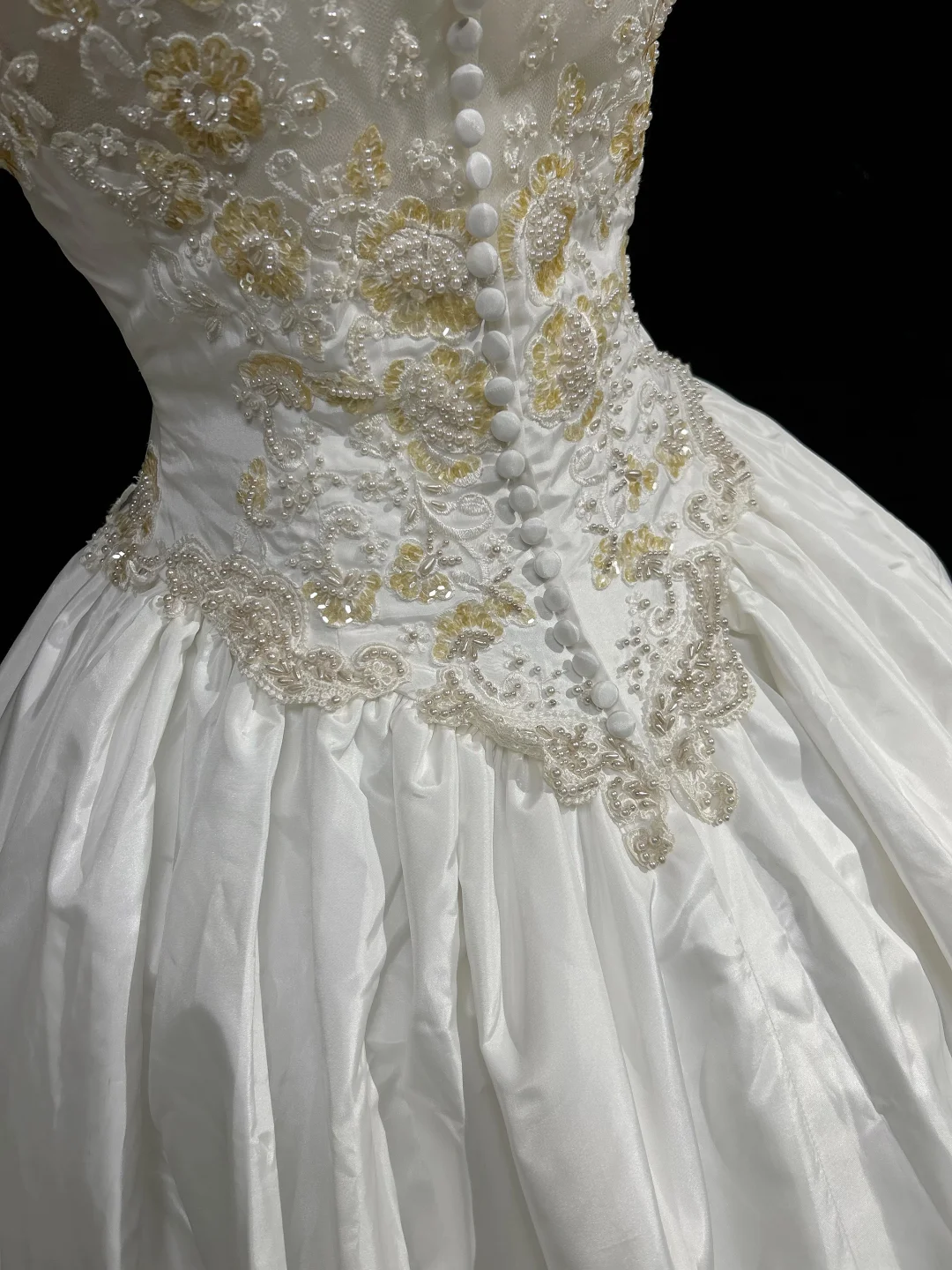 Vestido de novia único, de fiesta, con hombros descubiertos, blanco, de manga corta, de encaje, estilo vintage de los años 80, DH1258