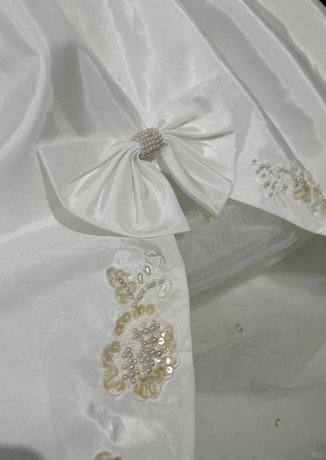 Vestido de novia único, de fiesta, con hombros descubiertos, blanco, de manga corta, de encaje, estilo vintage de los años 80, DH1258
