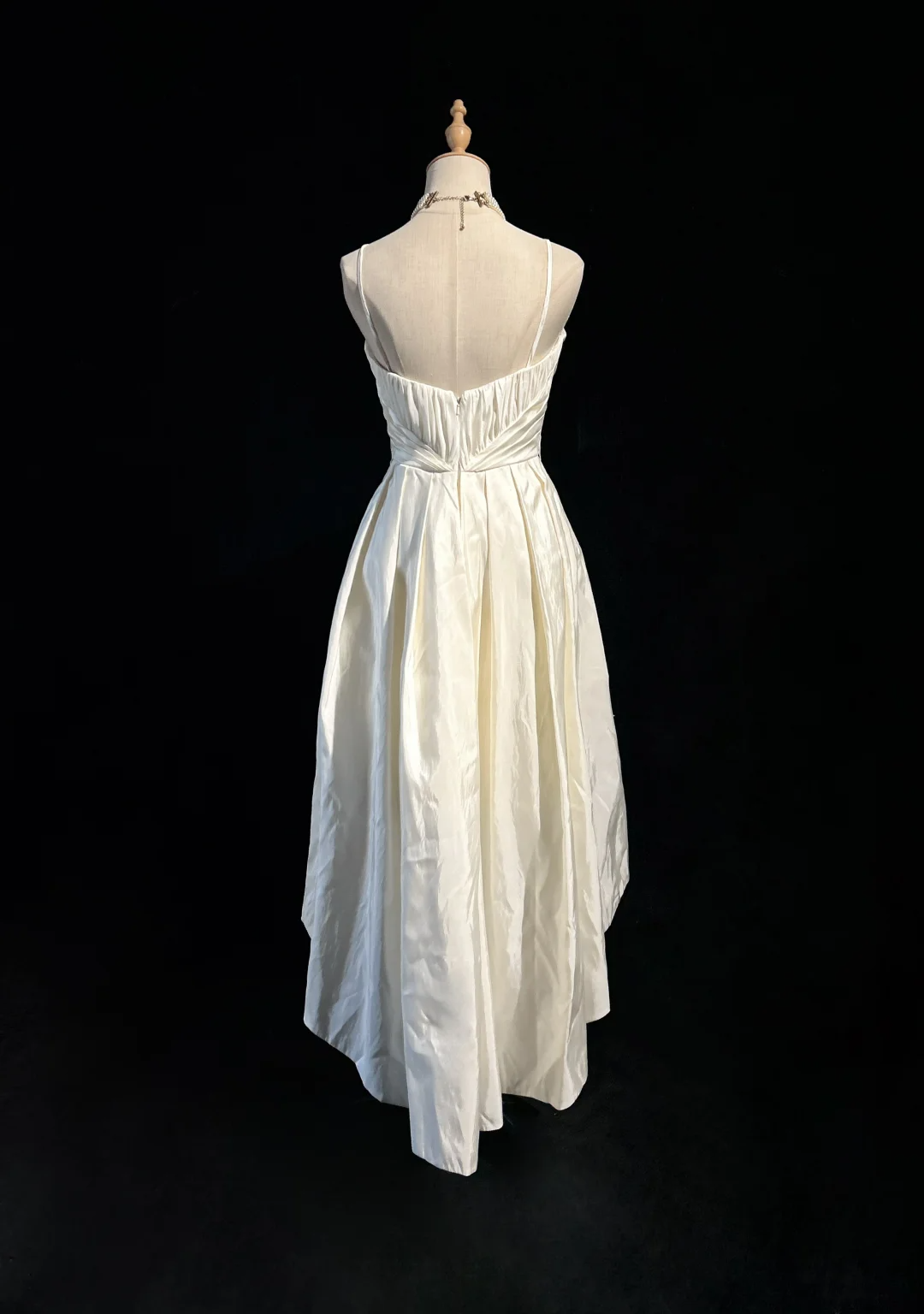 Vestido de novia único con tirantes finos, estilo años 90, blanco, estilo vintage, DH1261