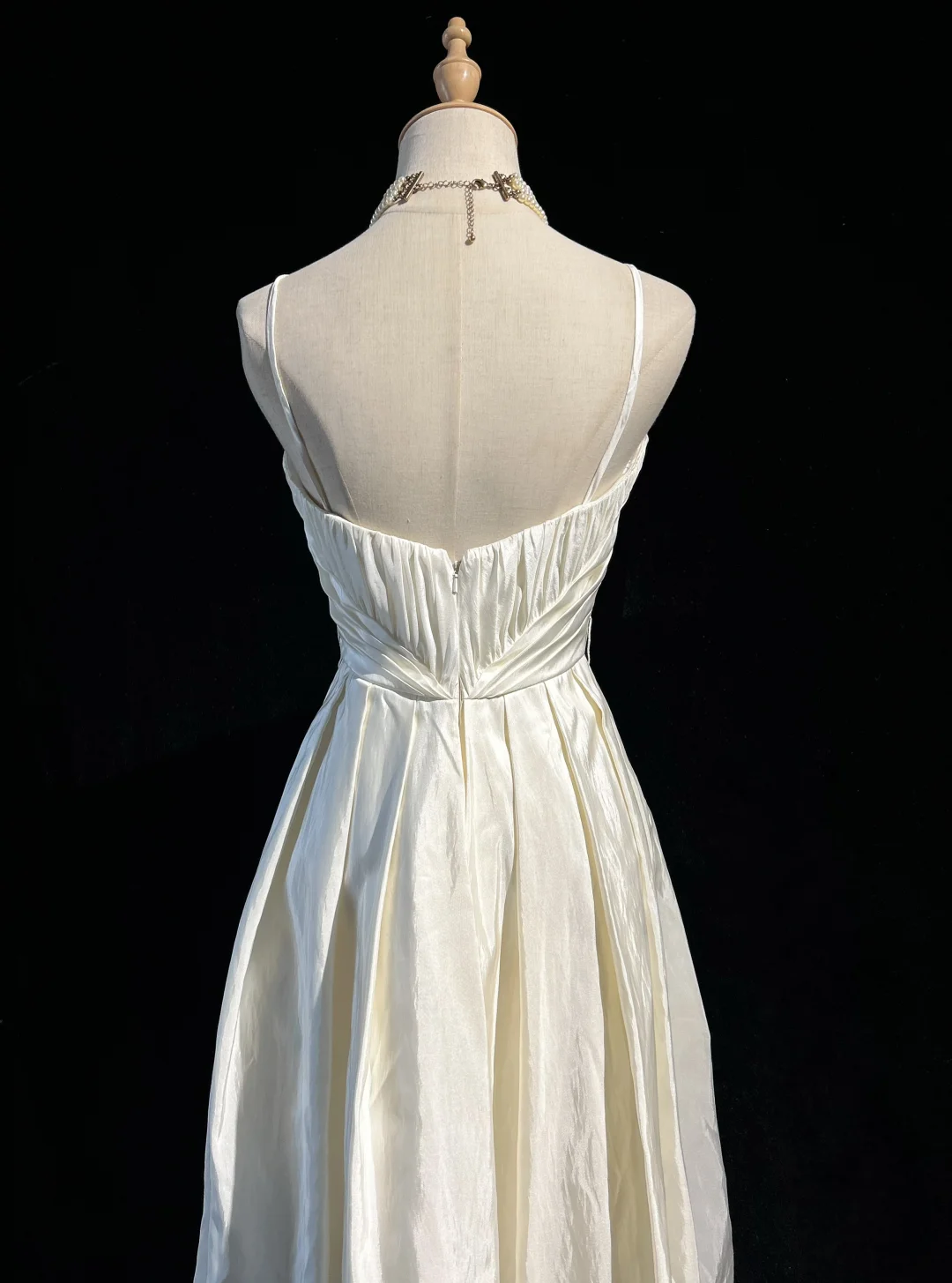 Vestido de novia único con tirantes finos, estilo años 90, blanco, estilo vintage, DH1261