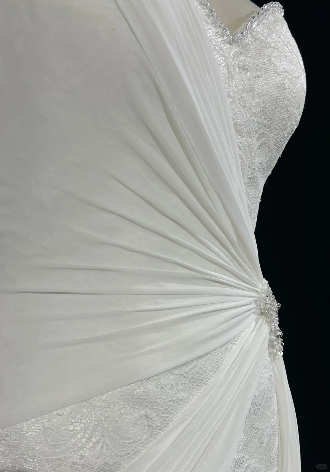 Vestido de novia único de corte sirena, de un solo hombro, de gasa blanca, con encaje y cuentas, estilo años 90, estilo vintage, DH1264
