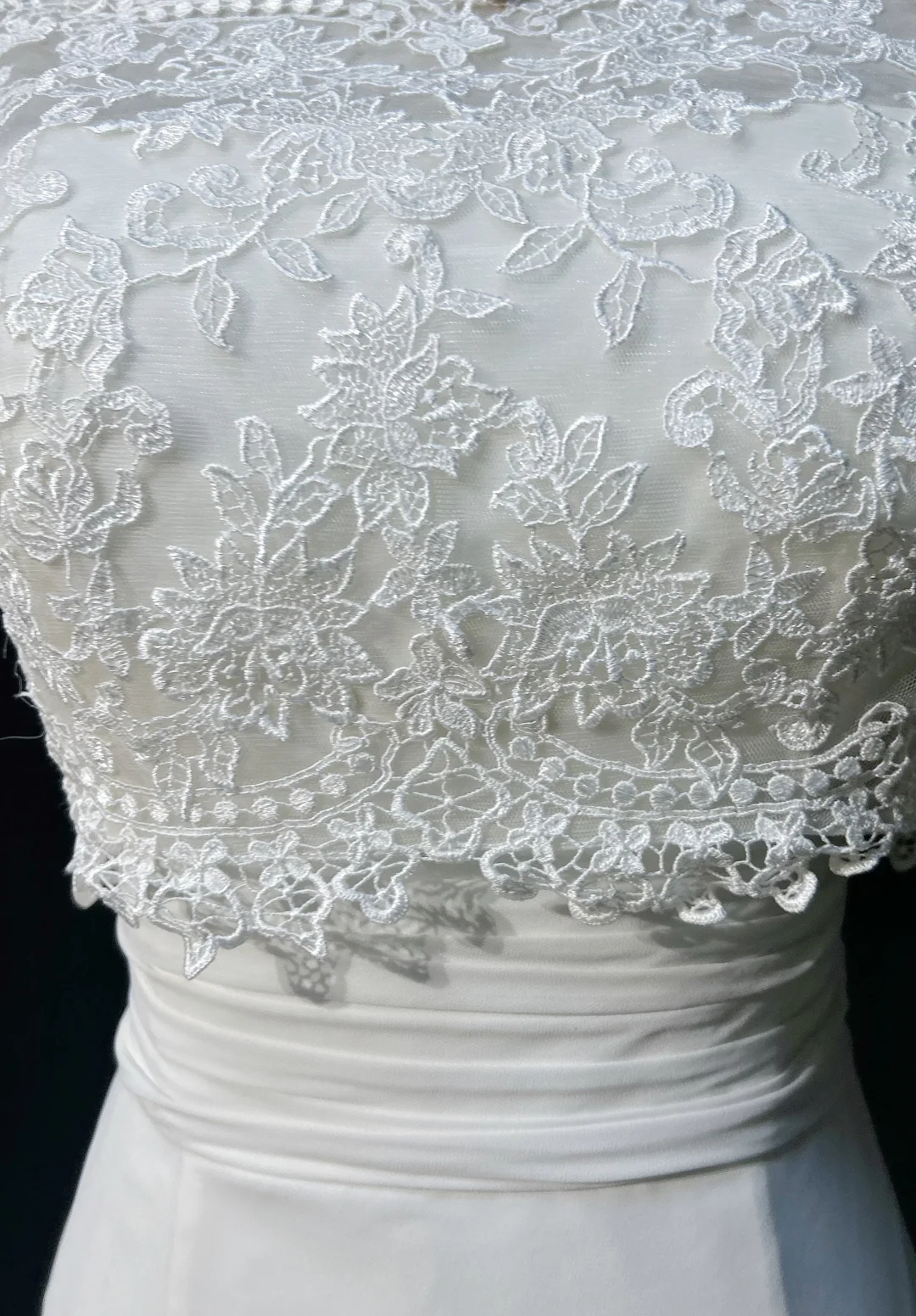 Vestido de novia único de corte sirena, sin tirantes, de gasa, con mangas cortas blancas y chaqueta de encaje, estilo vintage de los años 80, DH1265