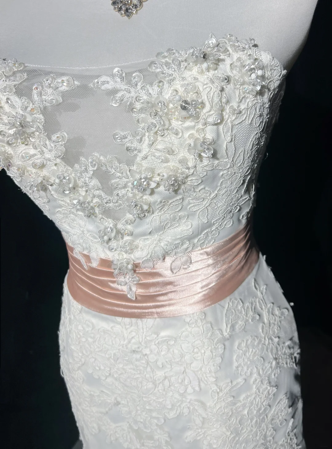 Vestido de novia clásico de sirena, sin tirantes, blanco, con encaje, largo, años 70, vestido de novia vintage, DH1267