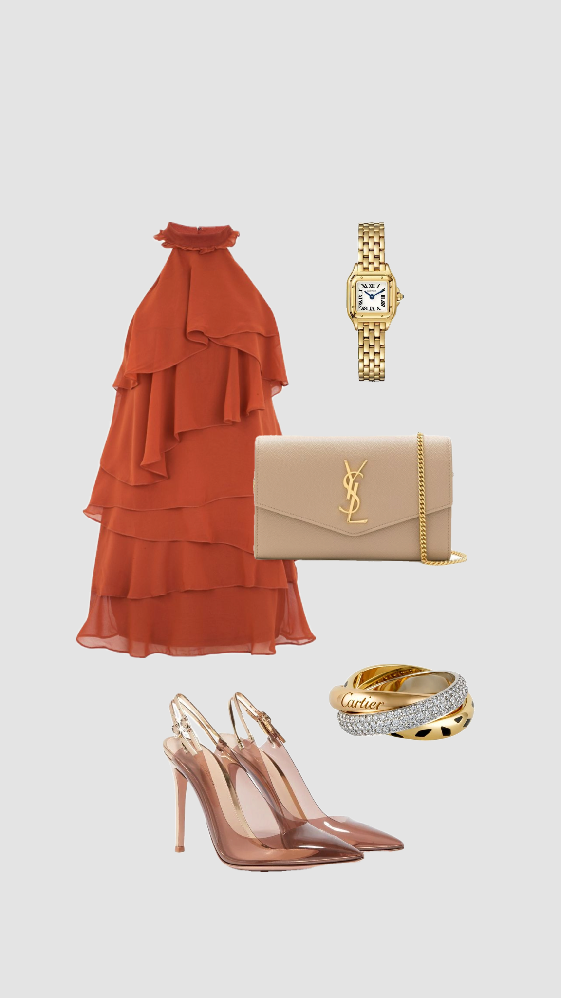 Vestido corto de fiesta de graduación de 7.º grado, corte A, cuello alto, de gasa naranja, minivestido formal, para escuela secundaria, Hoco Outfits DH1346