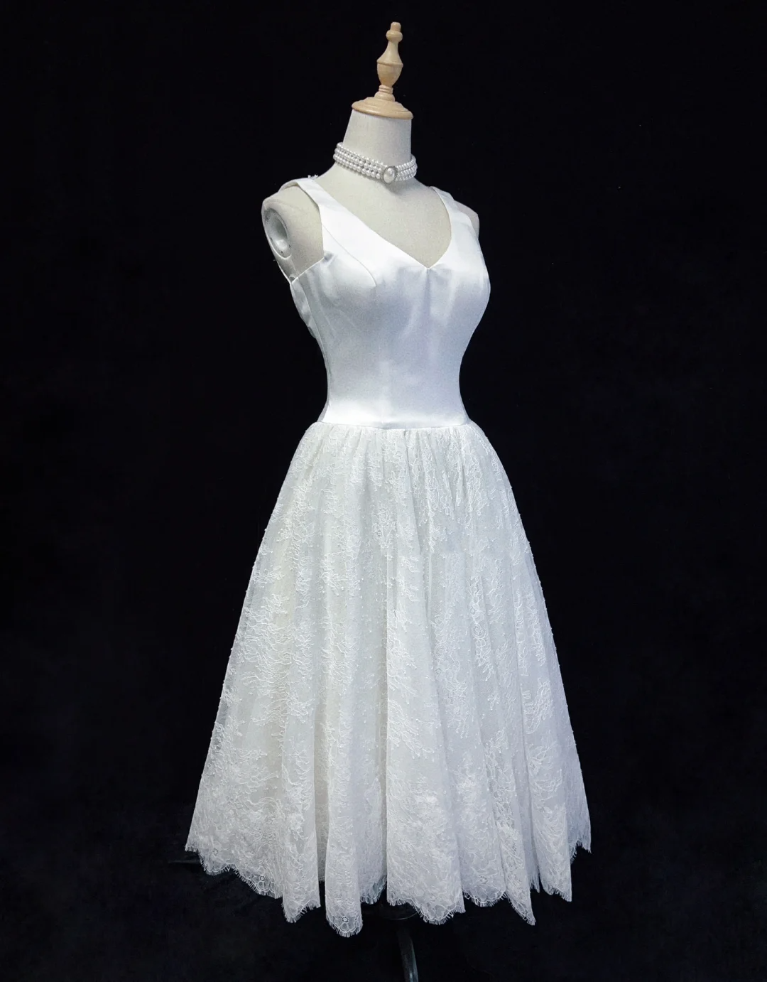 Vestido de novia princesa, corte A, escote en V, encaje, corto, para verano, playa, modesto, DH1430