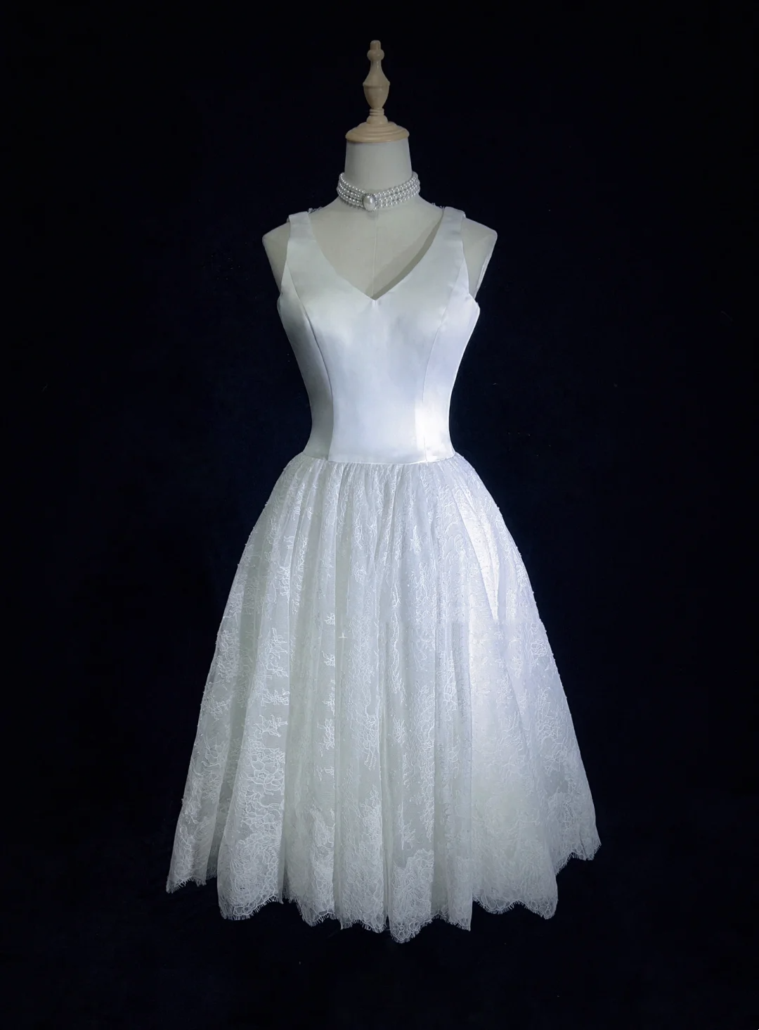 Vestido de novia princesa, corte A, escote en V, encaje, corto, para verano, playa, modesto, DH1430